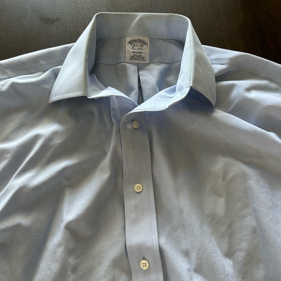 Brooks brothers light blue French cuff long sleeve dress shirt button down - Picture 6 of 9